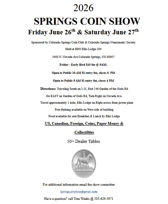 2026 Coin Show
                                                  Flyer