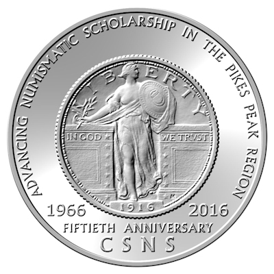 Colorado Springs Numismatic Society 50th Anniversary Medal Reverse